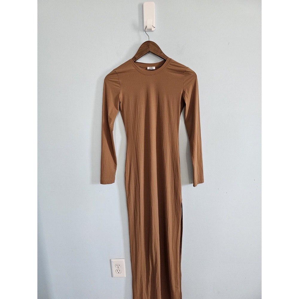 Women's CHAM LONG DRESS -‎ Camel Brown SzMedium Large M Long Sleeve MSRP $274